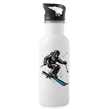 Skiing | Skier | Mountain - Water bottle with straw - white - Right