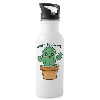 Cactus Rigolo Ne Pas Toucher - Gourde avec paille intégrée - blanc - Droite