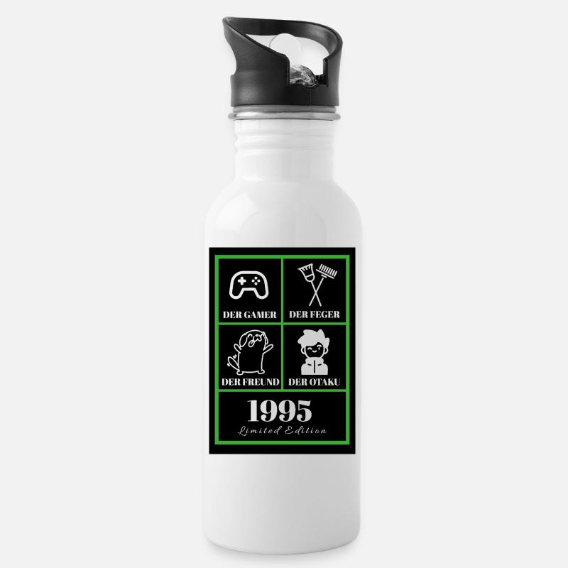 Marvin_T shirt_grün - Gourde avec paille intégrée - blanc