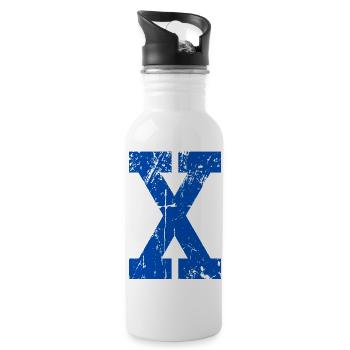 Letter X Retro Sport - Trinkflasche mit integriertem Trinkhalm - Weiß - Rechts