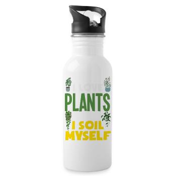 Cadeaux pour les jardins et les amoureux des plantes - Gourde avec paille intégrée - blanc - Droite