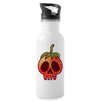 Strawberry Skull - Water bottle with straw - white - Right