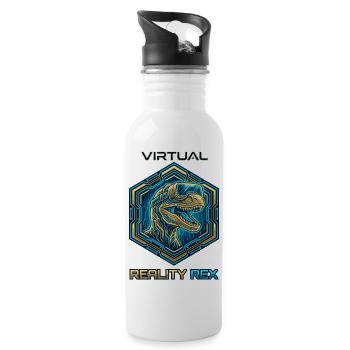 Virtual Reality Rex Dino - Trinkflasche mit integriertem Trinkhalm - Weiß - Rechts