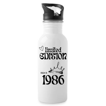 Cadeau d’anniversaire 1986 40 Épouse - Gourde avec paille intégrée - blanc - Droite