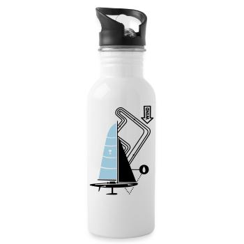 Modern Sailing Yacht Regatta Course Sailboat Yacht - Water bottle with straw - white - Right