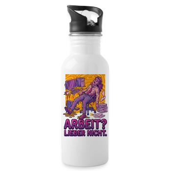 Work? Rather not - Water bottle with straw - white - Right