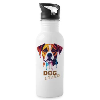 Dog lover - Water bottle with straw - white - Right