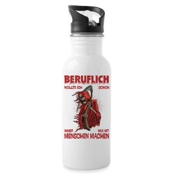 Professionally, I've always wanted something to do with people - Water bottle with straw - white - Right