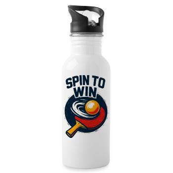 Spin to Win - Ping Pong - Gourde avec paille intégrée - blanc - Droite
