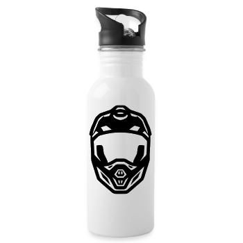 MTB Helm Fullface Downhill - Trinkflasche mit integriertem Trinkhalm - Weiß - Rechts
