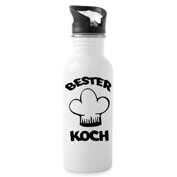 best chef - Water bottle with straw - white - Right