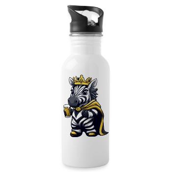 Zebra Beer King - Water bottle with straw - white - Right