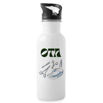 Surgical Assistance Logo - Water bottle with straw - white - Right