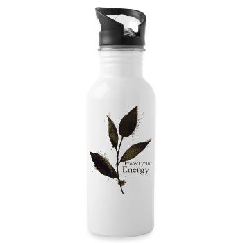Protect Your Energy - Mindfulness - Water bottle with straw - white - Right