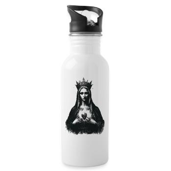 Heilige Silhouette mit Kranz - Trinkflasche mit integriertem Trinkhalm - Weiß - Rechts