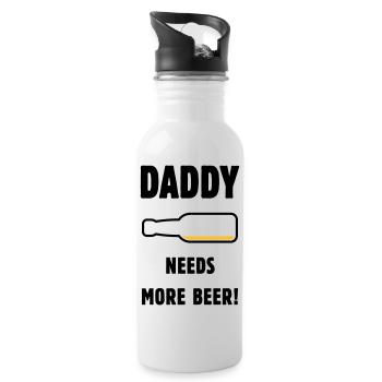 Papa a besoin de plus de bière ! (Papa / Papa / Bière / PUT) - Gourde avec paille intégrée - blanc - Droite