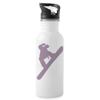 Silhouette de snowboarder Sport d’hiver Neige - Gourde avec paille intégrée - blanc - Droite