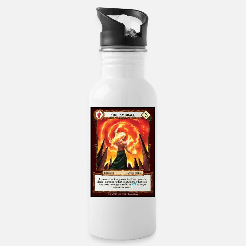 Étreinte de Feu - Gourde avec paille intégrée - blanc