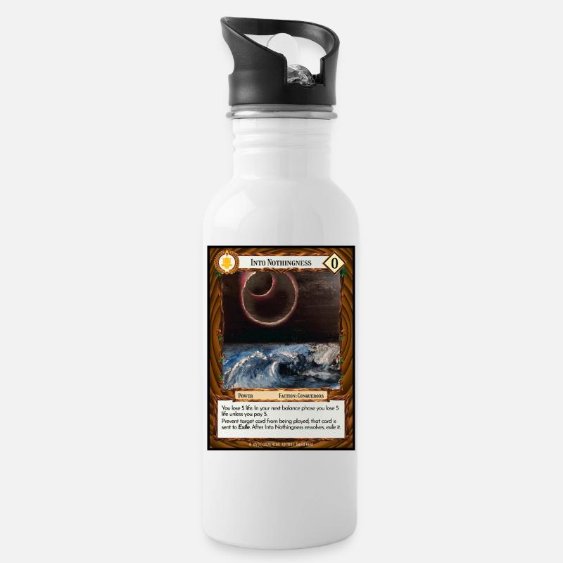 Into Nothingness - Trinkflasche mit integriertem Trinkhalm - Weiß