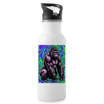 Gorilla - Trinkflasche mit integriertem Trinkhalm - Weiß - Rechts