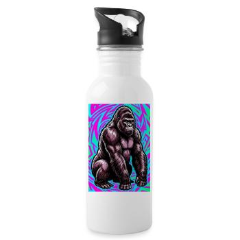 gorilla - Water bottle with straw - white - Right