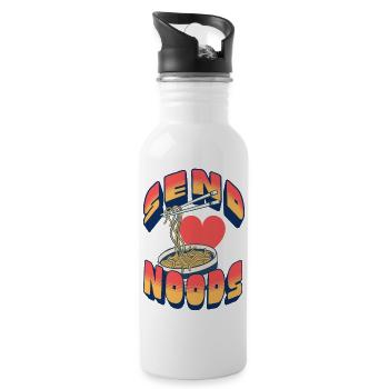 Schicken Sie Noods - Trinkflasche mit integriertem Trinkhalm - Weiß - Rechts