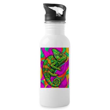 Chamäleon - Trinkflasche mit integriertem Trinkhalm - Weiß - Rechts
