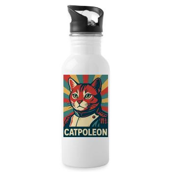 Catpoleon – Cat dans le rôle de Napoleon Retro Poster - Gourde avec paille intégrée - blanc - Droite