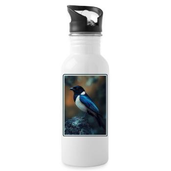 Pies Magpie - Gourde avec paille intégrée - blanc - Droite