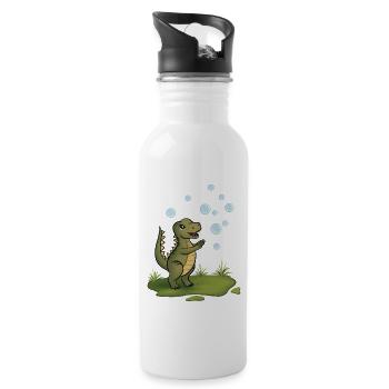 Dino Bläschenzauber - Trinkflasche mit integriertem Trinkhalm - Weiß - Rechts