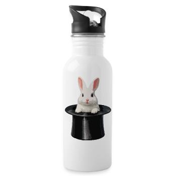 Un lapin sorti du chapeau magique - Gourde avec paille intégrée - blanc - Droite