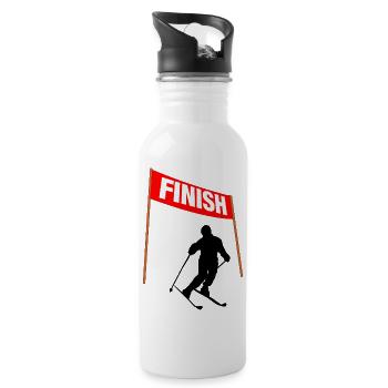 Ski Finish Line - Water bottle with straw - white - Right