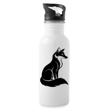 Fuchs - Trinkflasche mit integriertem Trinkhalm - Weiß - Rechts