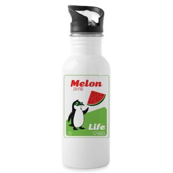 Melon Life Pinguin - Trinkflasche mit integriertem Trinkhalm - Weiß - Rechts