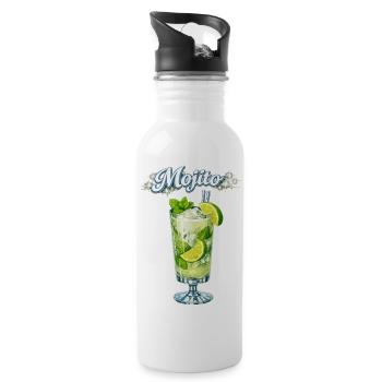 Rafraîchissement Mojito à la menthe et citron vert - Gourde avec paille intégrée - blanc - Droite