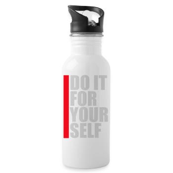 Do It For Yourself Inspirierend Selbstliebe Zitat - Trinkflasche mit integriertem Trinkhalm - Weiß - Rechts