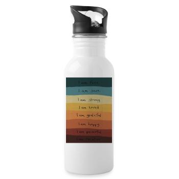 Affirmations arc-en-ciel - Gourde avec paille intégrée - blanc - Droite