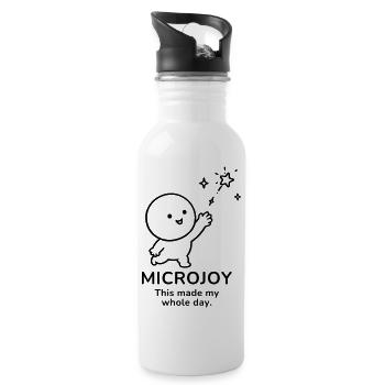 Microjoy – This Made My Whole Day | Happy Mood - Trinkflasche mit integriertem Trinkhalm - Weiß - Rechts