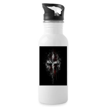 Cross Splash Grunge - Gourde avec paille intégrée - blanc - Droite