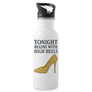 Glitter High Heels – Tonight begins with... - Water bottle with straw - white - Right