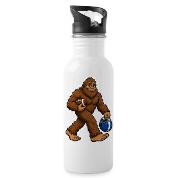 Fußball Bigfoot Sasquatch Lustiger Bigfoot Fußball - Trinkflasche mit integriertem Trinkhalm - Weiß - Rechts