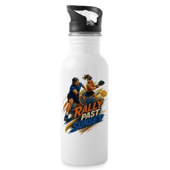 Sunset Rally - Trinkflasche mit integriertem Trinkhalm - Weiß - Rechts