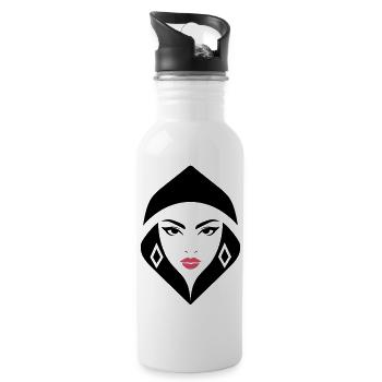 Cobra Queen – kraftvoll, weiblich und gebieterisch - Trinkflasche mit integriertem Trinkhalm - Weiß - Rechts