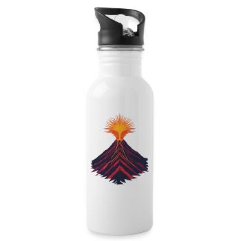 Fire and flame - Water bottle with straw - white - Right
