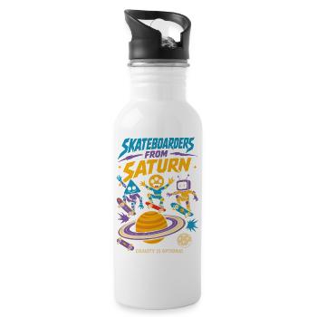 Skateurs de Saturne - Gourde avec paille intégrée - blanc - Droite