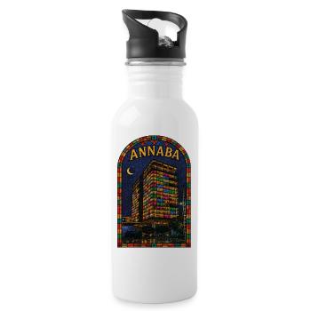 Annaba-Mosaiknacht - Trinkflasche mit integriertem Trinkhalm - Weiß - Rechts