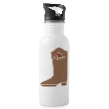 Südwestlicher Sternenstiefel - Trinkflasche mit integriertem Trinkhalm - Weiß - Rechts
