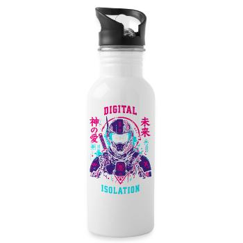 404 User Not Found Techwear Cyberpunk-Design - Trinkflasche mit integriertem Trinkhalm - Weiß - Rechts
