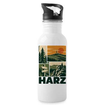 Harz Germany Outdoor Adventure - Trinkflasche mit integriertem Trinkhalm - Weiß - Rechts