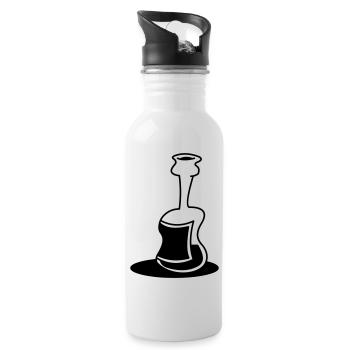 Flasche - Trinkflasche mit integriertem Trinkhalm - Weiß - Rechts